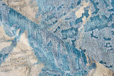 Exquisite Rugs Floor Art Hand-knotted Bamboo Silk 5708 Ivory/Light Blue 8' x 10' Area Rug