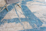 Exquisite Rugs Floor Art Hand-knotted Bamboo Silk 5708 Ivory/Light Blue 8' x 10' Area Rug