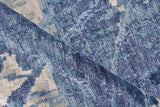 Exquisite Rugs Floor Art Hand-knotted Bamboo Silk 5709 Ivory/Dark Blue 10' x 14' Area Rug