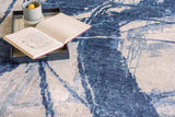 Exquisite Rugs Floor Art Hand-knotted Bamboo Silk 5709 Ivory/Dark Blue 8' x 10' Area Rug