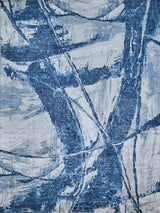 Exquisite Floor Art Hand-knotted Bamboo Silk Ivory/Dark Blue Area Rug 8.0'X10.0' Rug