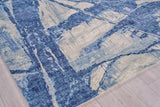Exquisite Rugs Floor Art Hand-knotted Bamboo Silk 5709 Ivory/Dark Blue 8' x 10' Area Rug