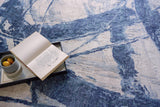 Exquisite Rugs Floor Art Hand-knotted Bamboo Silk 5709 Ivory/Dark Blue 8' x 10' Area Rug
