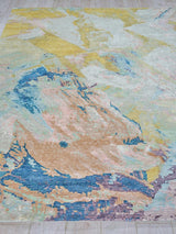 Exquisite Rugs Floor Art Hand-knotted Bamboo Silk 6315 Ivory/Gold/Blue 14' x 10' Area Rug