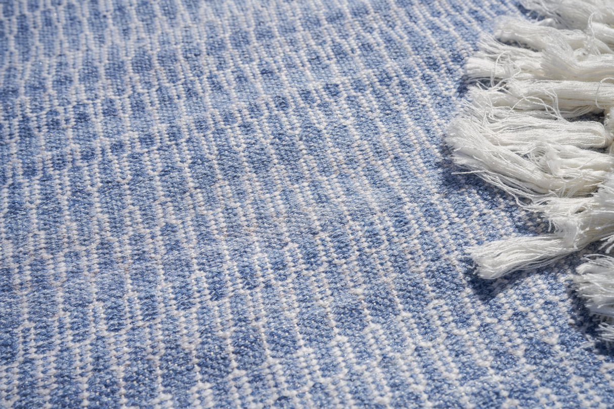 Exquisite Rugs Florence Indoor/Outdoor Flatweave PET yarn 4879 Light Blue 12' x 15' Area Rug