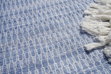 Exquisite Rugs Florence Indoor/Outdoor Flatweave PET yarn 4879 Light Blue 5' x 8' Area Rug