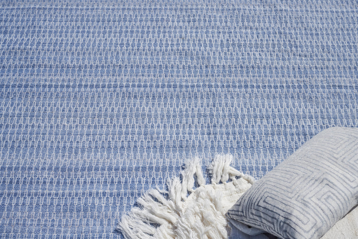 Exquisite Rugs Florence Indoor/Outdoor Flatweave PET yarn 4879 Light Blue 8' x 10' Area Rug
