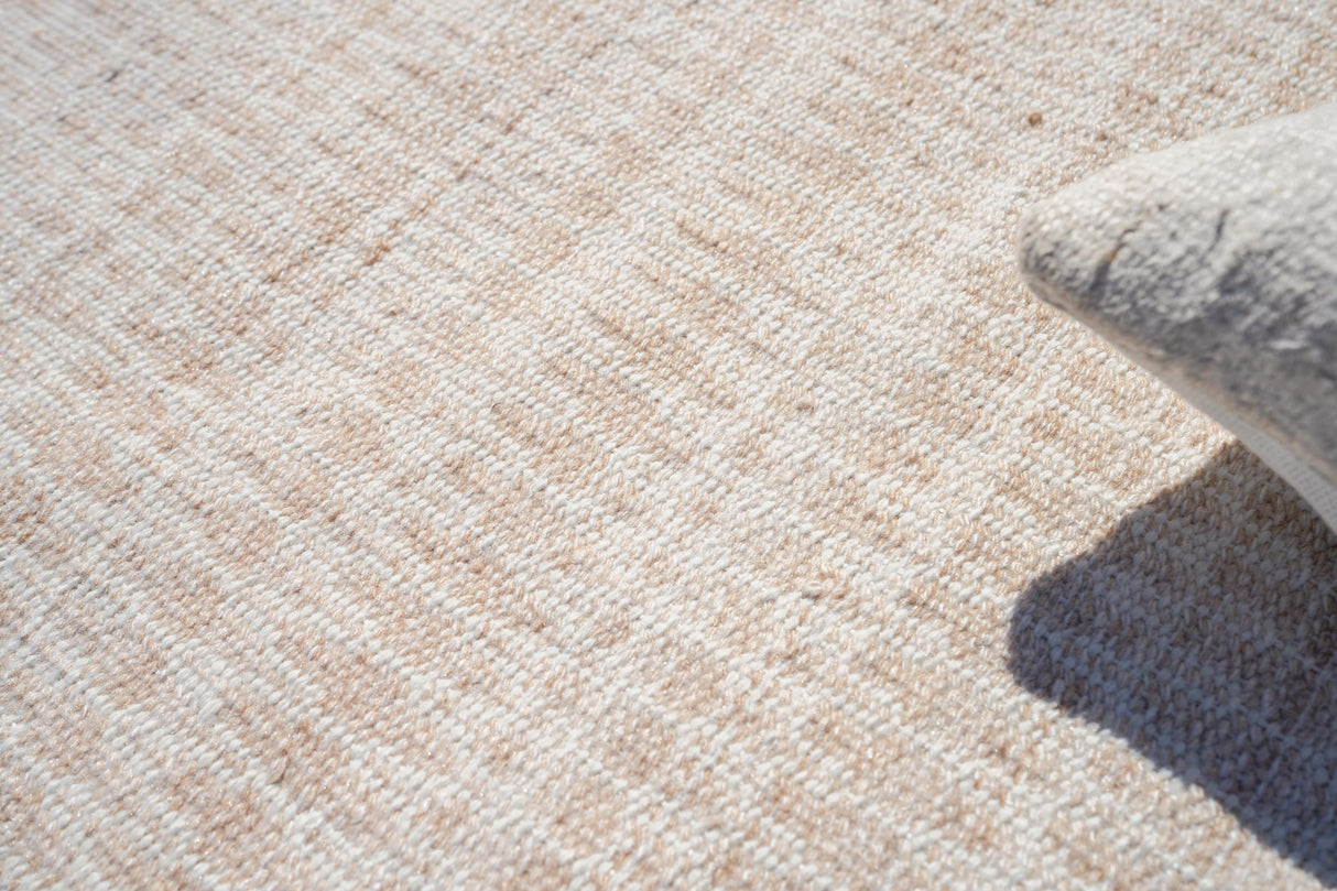 Exquisite Rugs Florence Indoor/Outdoor Flatweave PET yarn 4881 Light Beige 6' x 9' Area Rug