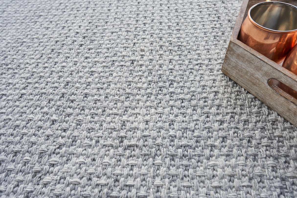 Exquisite Rugs Gamma Indoor/Outdoor Flatweave PET yarn 4885 Silver 10' x 14' Area Rug