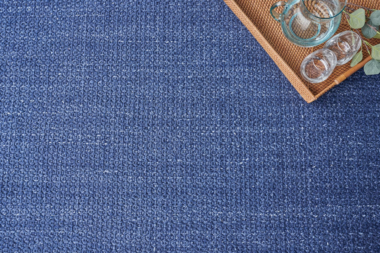 Exquisite Gamma Indoor/Outdoor Flatweave PET yarn Blue Area Rug 6.0'X9.0' Rug