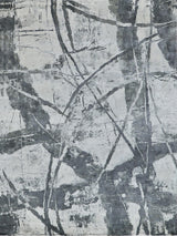 Exquisite Gianni Hand-loomed Wool/Bamboo Silk Dark Gray/Silver Area Rug 10.0'X14.0' Rug