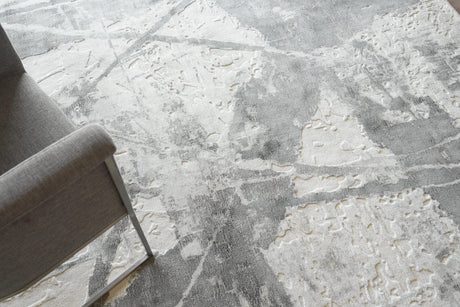 Exquisite Rugs Gianni Hand-loomed Wool/Bamboo Silk 6243 Dark Gray/Silver 8' x 10' Area Rug