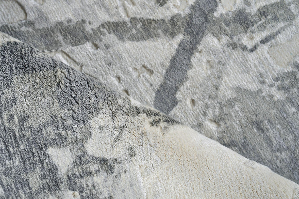 Exquisite Rugs Gianni Hand-loomed Wool/Bamboo Silk 6243 Dark Gray/Silver 8' x 10' Area Rug