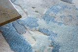 Exquisite Rugs Gianni Hand-loomed Wool/Bamboo Silk 6246 Blues/Silver/Ivory 9' x 6' Area Rug