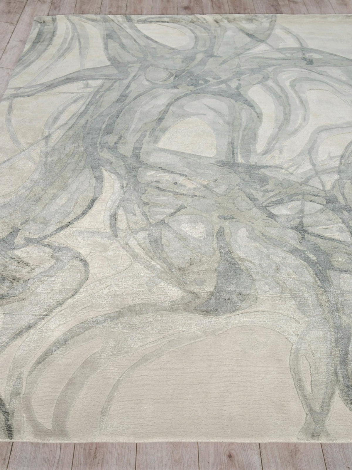 Exquisite Rugs Gianni Hand-loomed Wool/Bamboo Silk 6249 Gray/Silver/Rust 6' x 9' Area Rug