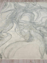 Exquisite Rugs Gianni Hand-loomed Wool/Bamboo Silk 6249 Gray/Silver/Rust 6' x 9' Area Rug