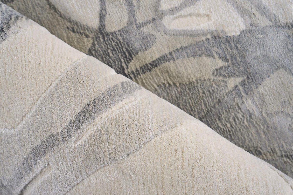 Exquisite Rugs Gianni Hand-loomed Wool/Bamboo Silk 6249 Gray/Silver/Rust 8' x 10' Area Rug
