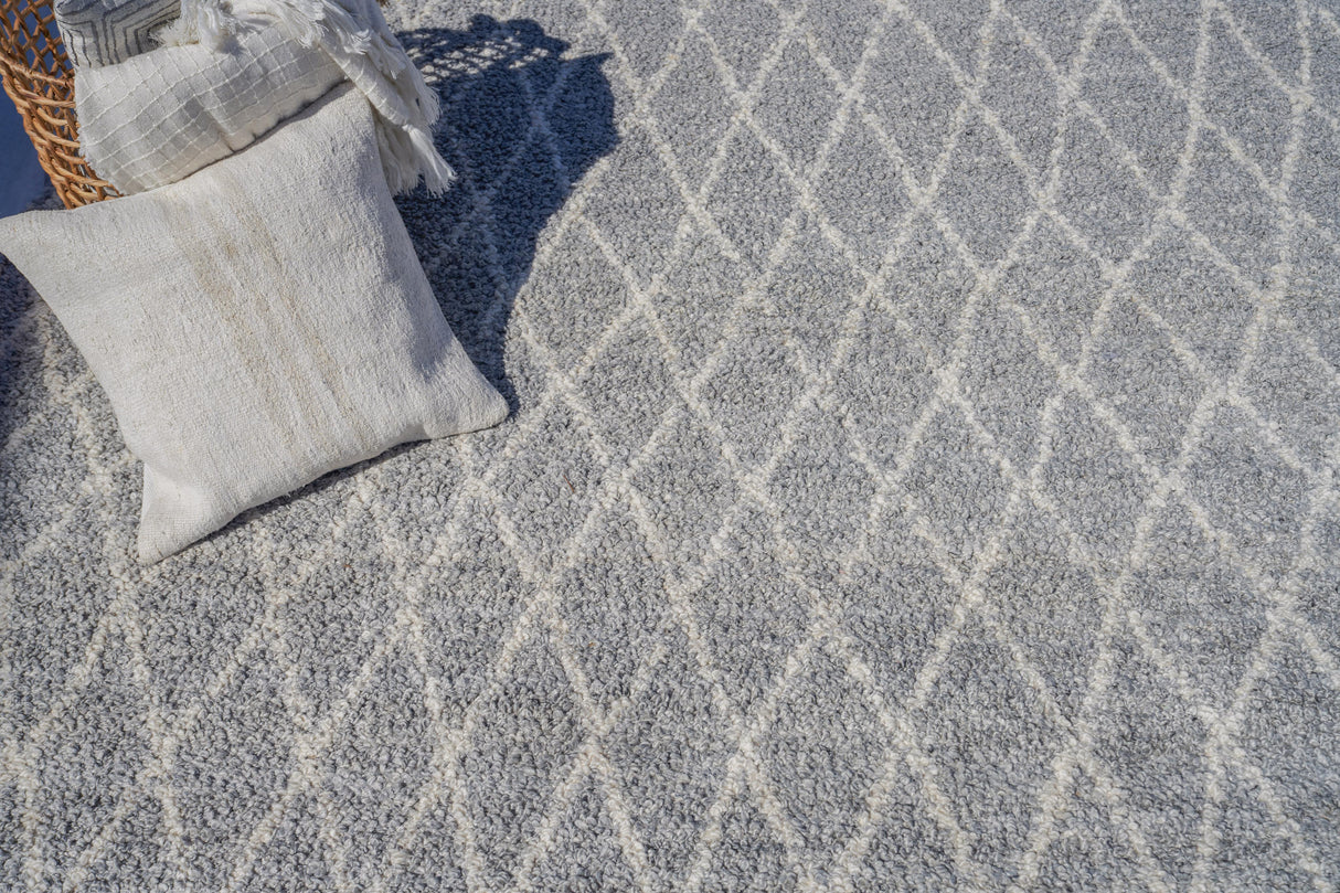 Exquisite Rugs Giorgio Indoor/Outdoor Reversible Flatweave PET yarn 4878 Gray/Ivory 14' x 18' Area Rug