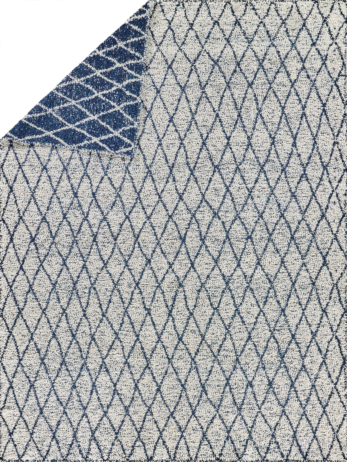 Exquisite Rugs Giorgio Indoor/Outdoor Reversible Flatweave PET yarn 4995 Navy/Ivory 12' x 15' Area Rug