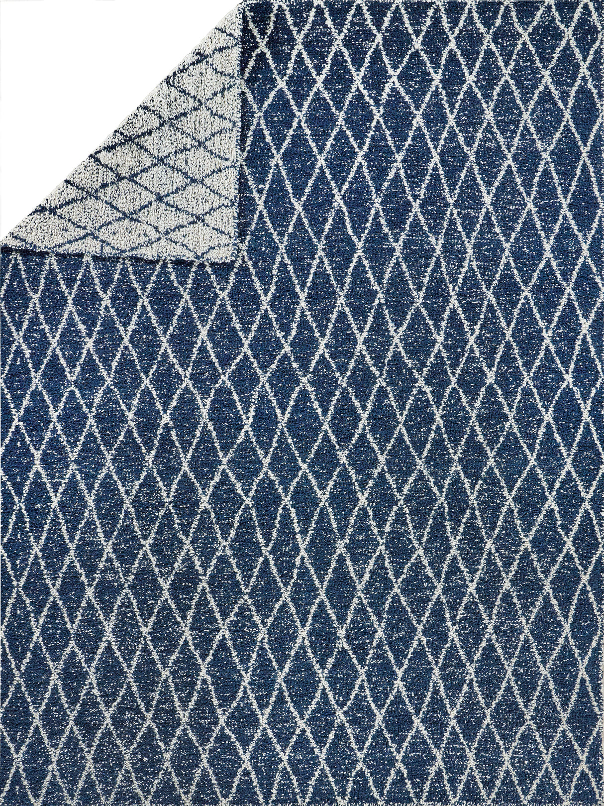 Exquisite Rugs Giorgio Indoor/Outdoor Reversible Flatweave PET yarn 4995 Navy/Ivory 14' x 18' Area Rug