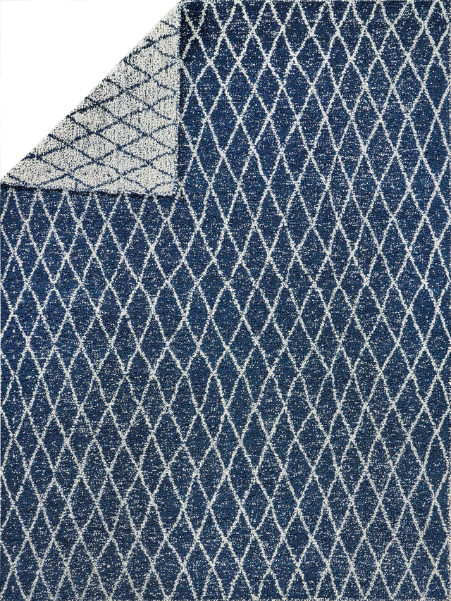 Exquisite Rugs Giorgio Indoor/Outdoor Reversible Flatweave PET yarn 4995 Navy/Ivory 14' x 18' Area Rug