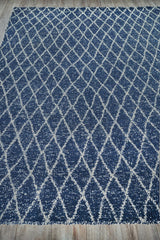 Exquisite Rugs Giorgio Indoor/Outdoor Reversible Flatweave PET yarn 4995 Navy/Ivory 14' x 18' Area Rug