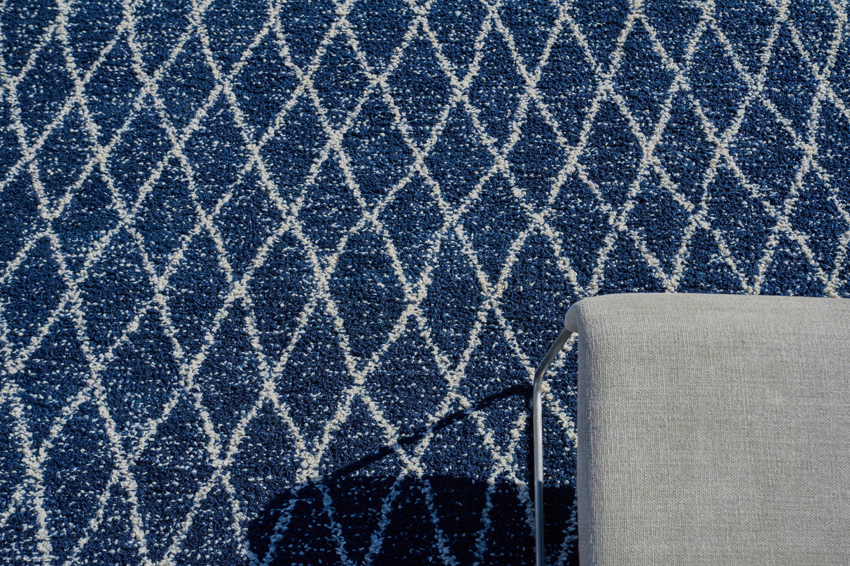 Exquisite Rugs Giorgio Indoor/Outdoor Reversible Flatweave PET yarn 4995 Navy/Ivory 14' x 18' Area Rug