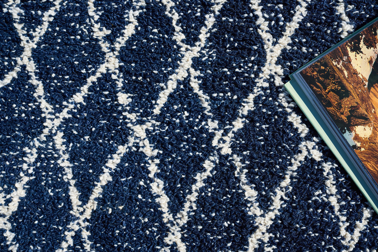 Exquisite Rugs Giorgio Indoor/Outdoor Reversible Flatweave PET yarn 4995 Navy/Ivory 3' x 5' Area Rug