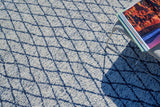Exquisite Rugs Giorgio Indoor/Outdoor Reversible Flatweave PET yarn 4995 Navy/Ivory 5' x 8' Area Rug