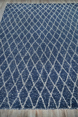 Exquisite Rugs Giorgio Indoor/Outdoor Reversible Flatweave PET yarn 4995 Navy/Ivory 6' x 9' Area Rug