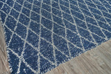 Exquisite Rugs Giorgio Indoor/Outdoor Reversible Flatweave PET yarn 4995 Navy/Ivory 8' x 10' Area Rug