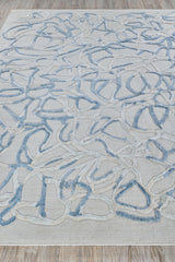 Exquisite Rugs Goudy Hand-loomed Wool/Bamboo Silk 4346 Blue 8' x 10' Area Rug