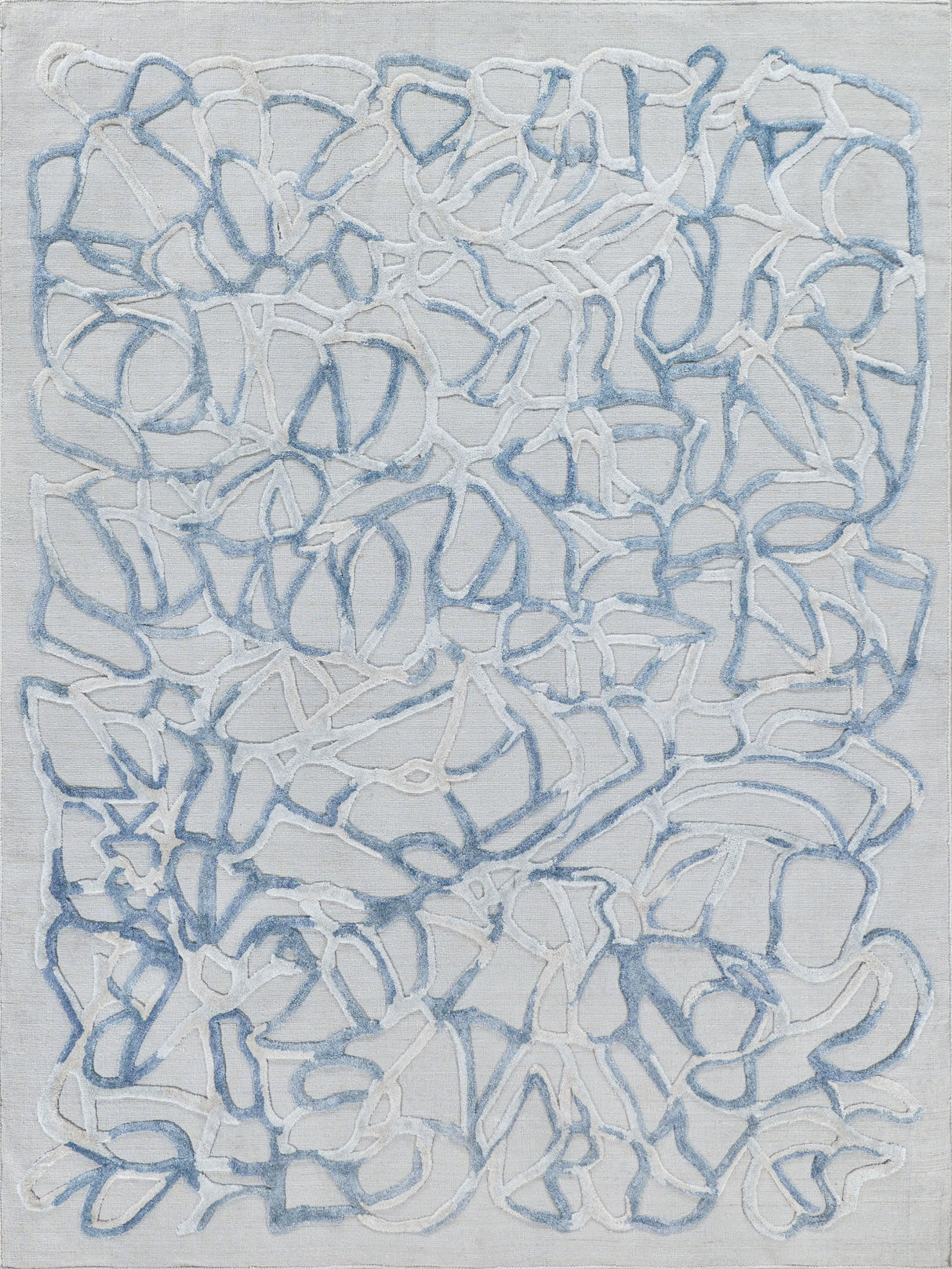 Exquisite Rugs Goudy Hand-loomed Wool/Bamboo Silk 4346 Blue 9' x 12' Area Rug