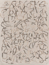 Exquisite Rugs Goudy Hand-loomed Wool/Bamboo Silk 4347 Brown/Cappucino/Cream 10' x 14' Area Rug