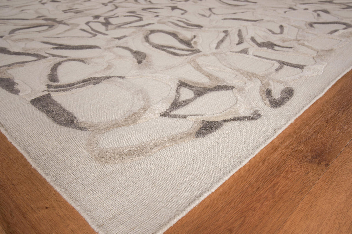 Exquisite Rugs Goudy Hand-loomed Wool/Bamboo Silk 4347 Brown/Cappucino/Cream 14' x 10' Area Rug