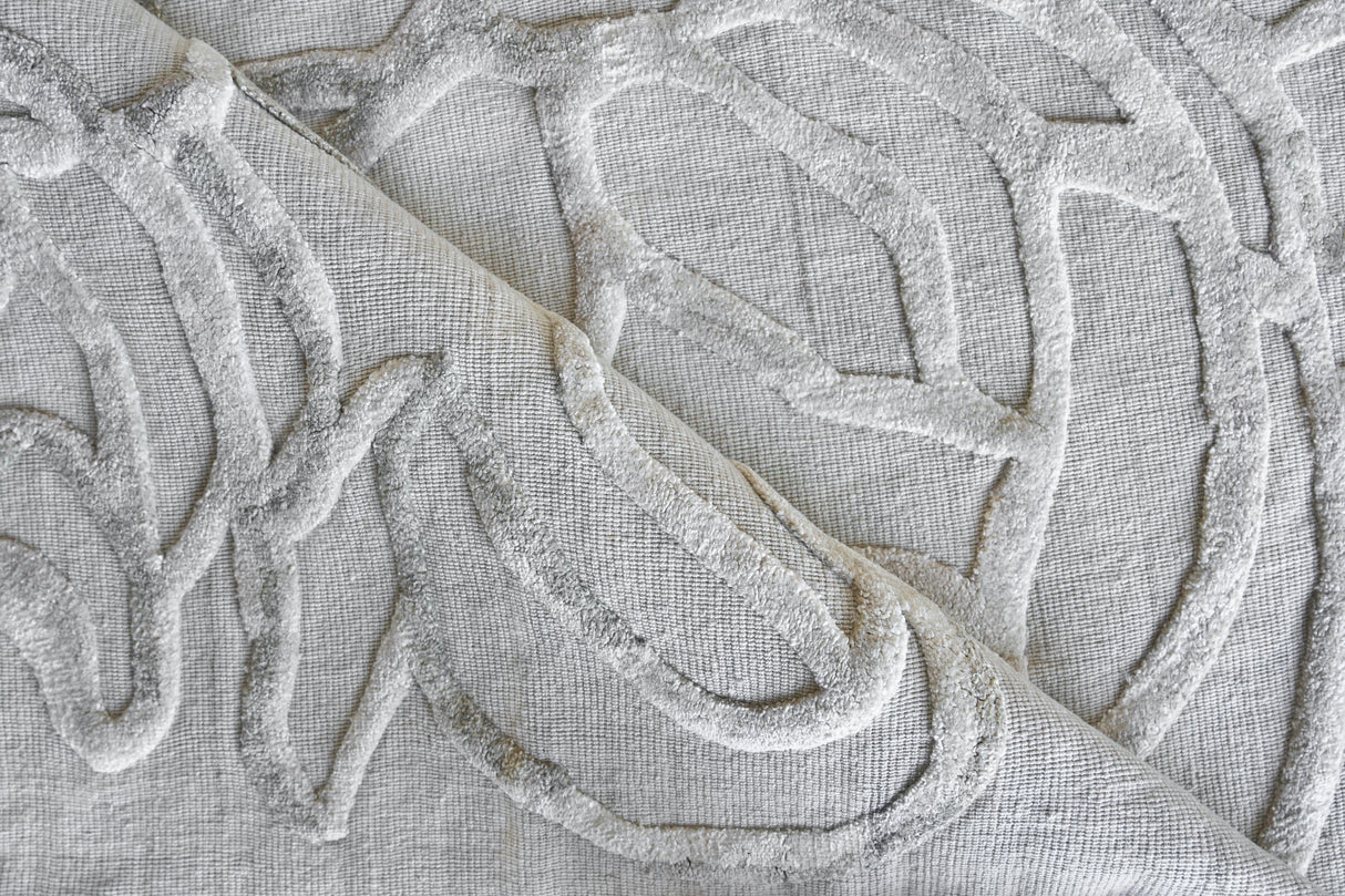 Exquisite Rugs Goudy Hand-loomed Wool/Bamboo Silk 4349 Ivory/Beige 6' x 9' Area Rug