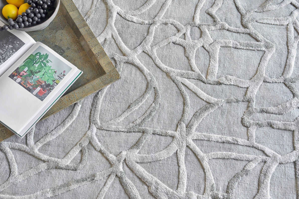 Exquisite Rugs Goudy Hand-loomed Wool/Bamboo Silk 4349 Ivory/Beige 9' x 12' Area Rug