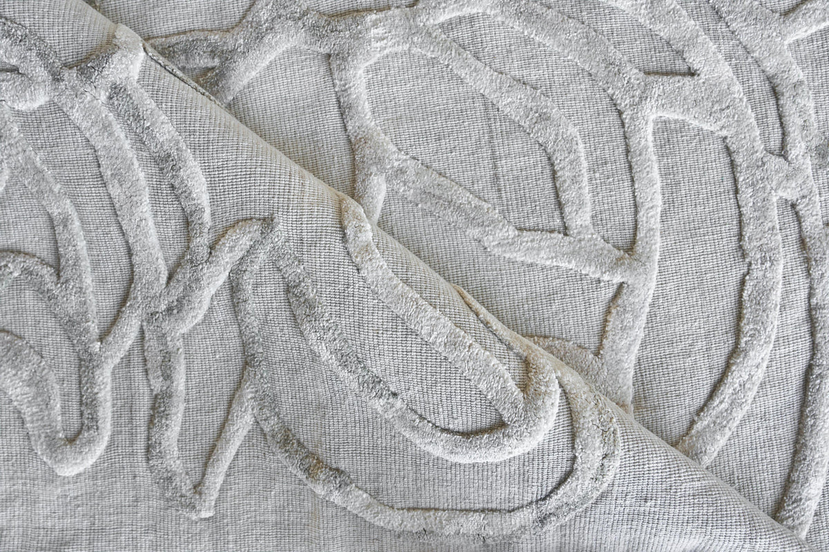 Exquisite Rugs Goudy Hand-loomed Wool/Bamboo Silk 4349 Ivory/Beige 9' x 12' Area Rug