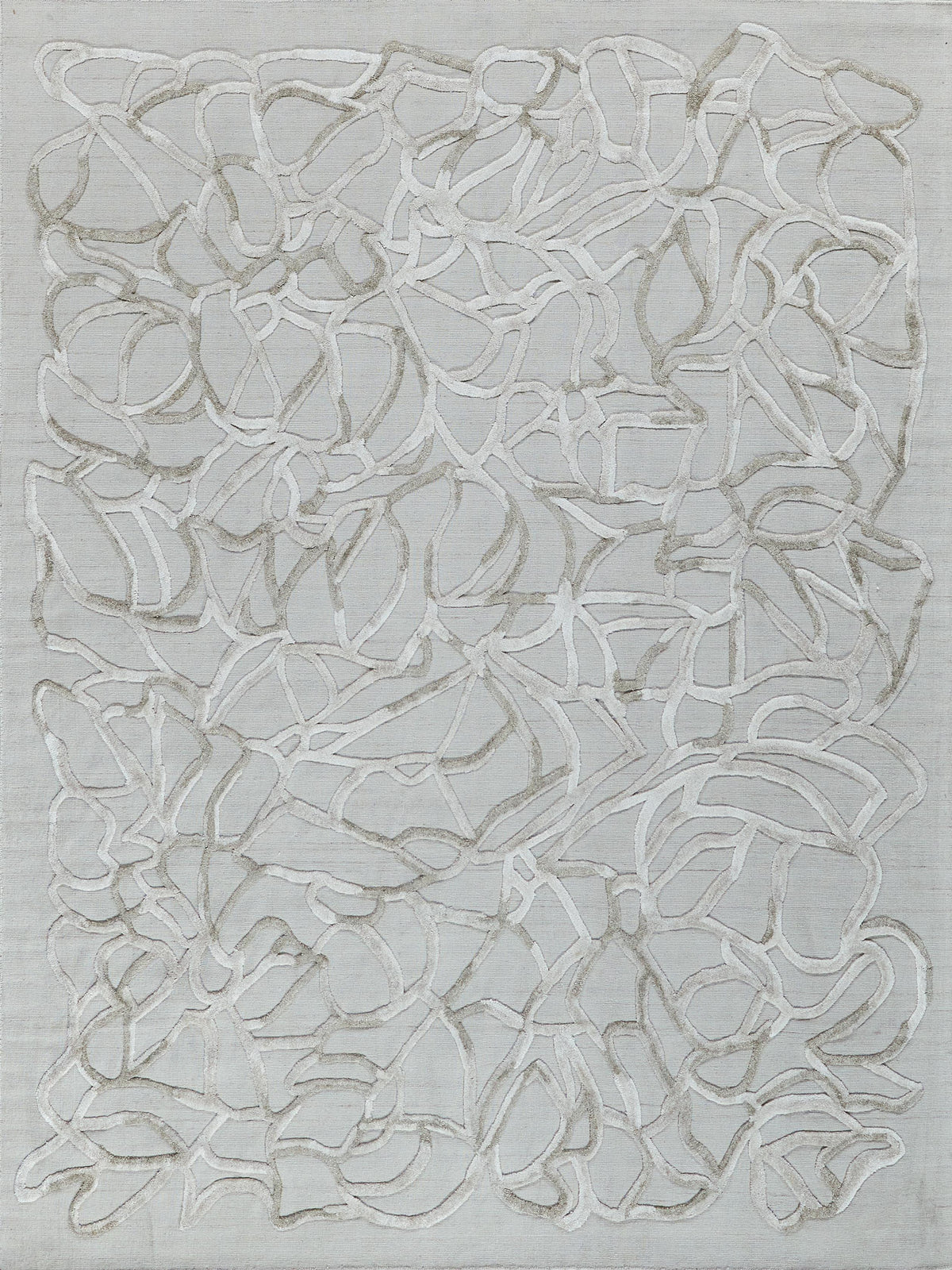 Exquisite Rugs Goudy Hand-loomed Wool/Bamboo Silk 4349 Ivory/Beige 9' x 12' Area Rug