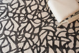 Exquisite Rugs Goudy Hand-loomed Wool/Bamboo Silk 4350 Ivory/Black 8' x 10' Area Rug