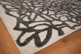 Exquisite Rugs Goudy Hand-loomed Wool/Bamboo Silk 4350 Ivory/Black 9' x 12' Area Rug