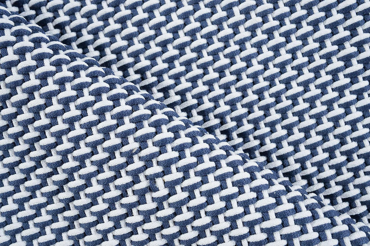 Exquisite Rugs Harbor Indoor/Outdoor Handwoven Polypropylene 6015 Blue/White 8' x 10' Area Rug