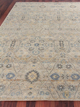 Exquisite Rugs Harper Hand-knotted New Zealand Wool 4230 Beige/Light Blue 14' x 18' Area Rug
