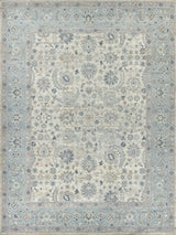 Exquisite Harper Hand-knotted New Zealand Wool Ivory/Light Blue Area Rug 10.0'X14.0' Rug
