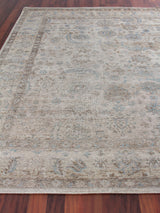 Exquisite Rugs Harper Hand-knotted New Zealand Wool 4232 Beige/Ivory/Blue 8' x 10' Area Rug