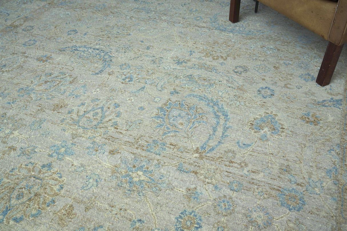 Exquisite Rugs Harper Hand-knotted New Zealand Wool 4232 Beige/Ivory/Blue 9' x 12' Area Rug