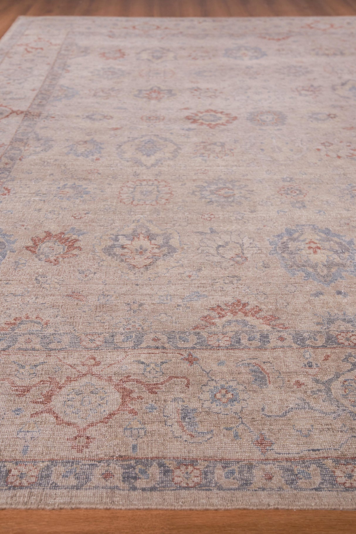 Exquisite Rugs Harper Hand-knotted New Zealand Wool 4393 Beige/Blue 9' x 12' Area Rug