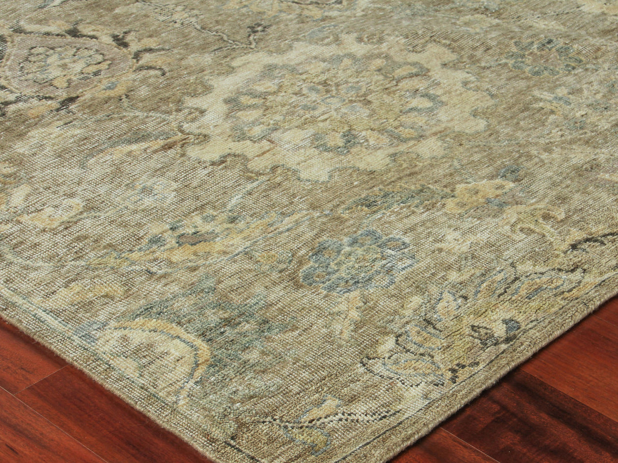 Exquisite Rugs Heirloom Hand-knotted New Zealand Wool 3982 Beige/Camel 6' x 9' Area Rug