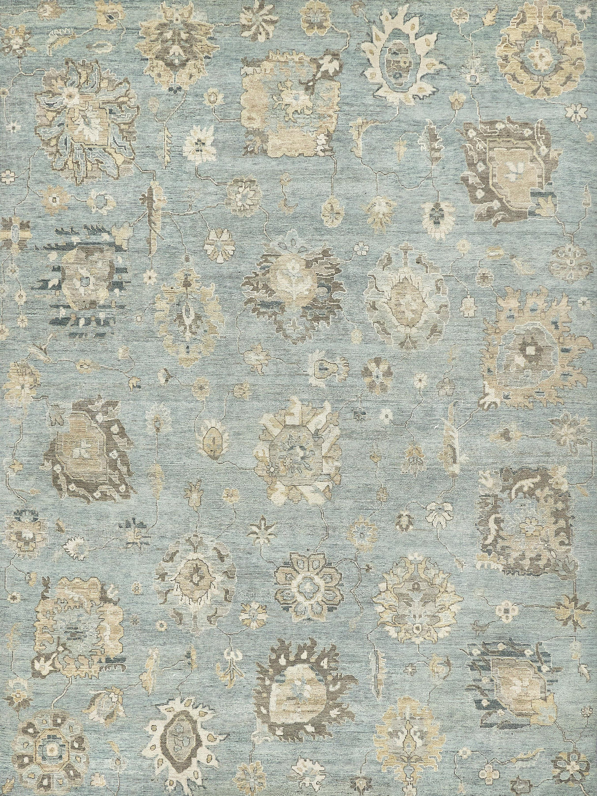 Exquisite Rugs Heirloom Hand-knotted New Zealand Wool 3983 Light Blue/Gold 10' x 14' Area Rug