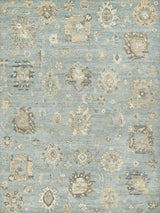 Exquisite Rugs Heirloom Hand-knotted New Zealand Wool 3983 Light Blue/Gold 10' x 14' Area Rug
